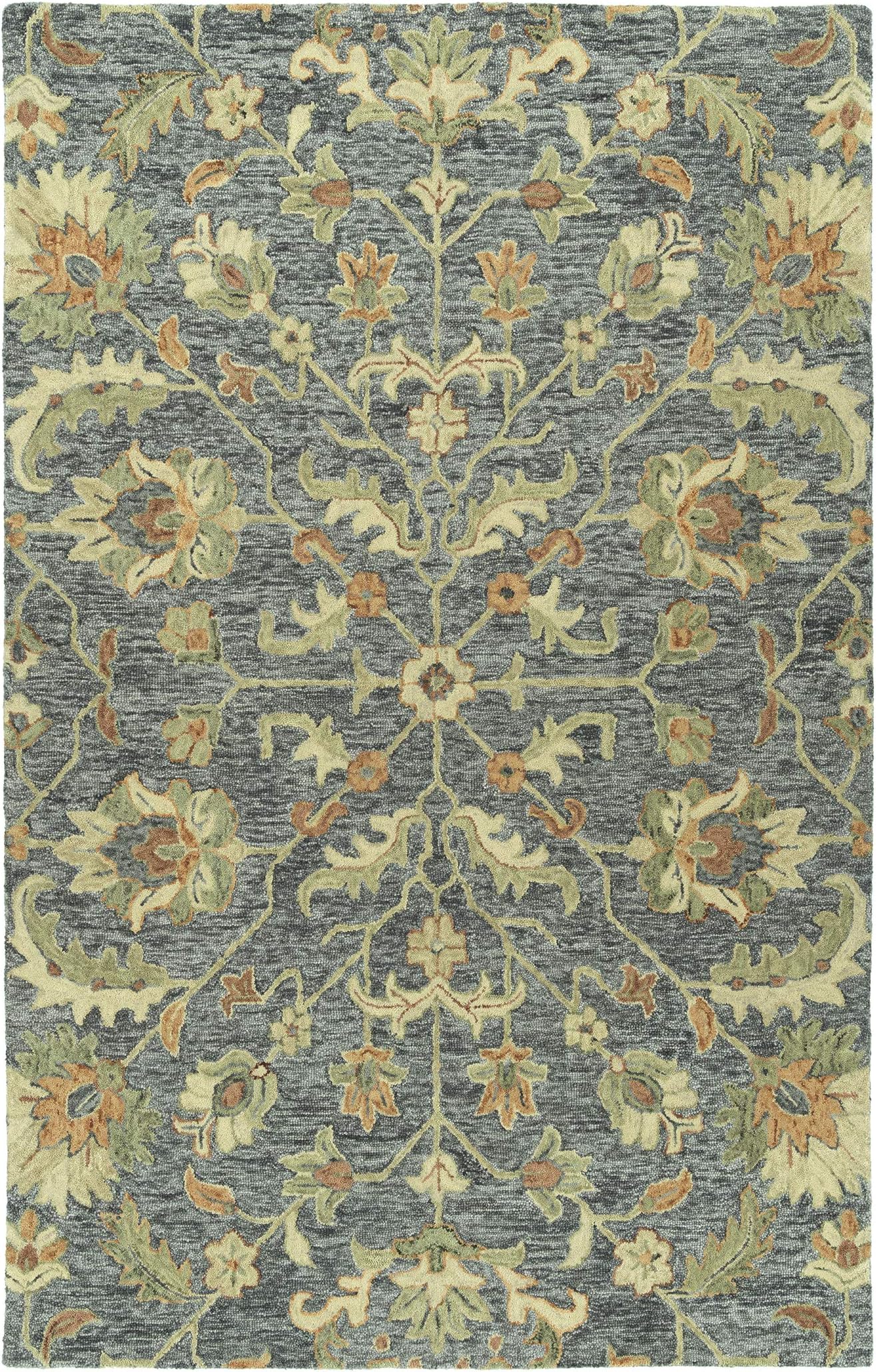 Kaleen 2' x 3' Wool Area Rug in Grey, Hand-Tufted Rachael Ray Agora Collection