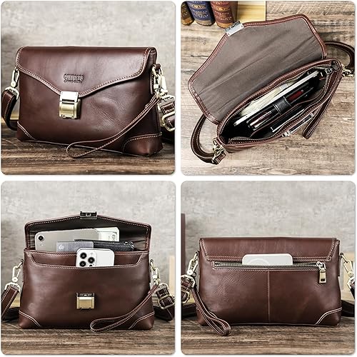 Vista 38 de Funda de piel de grano superior para hombre y mujer, múltiples bolsillos/ranuras, RFID de gran capacidad para tarjetas, cheques, dinero, pasaporte