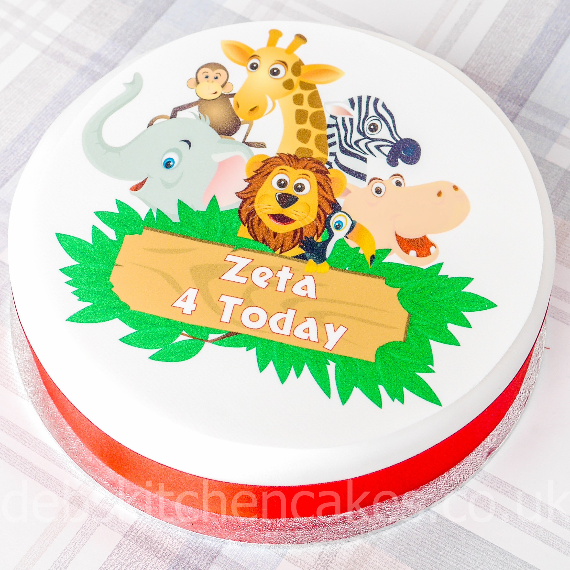 Buy Personalised Jungle Safari Cake Decoration Safari Animals Cake