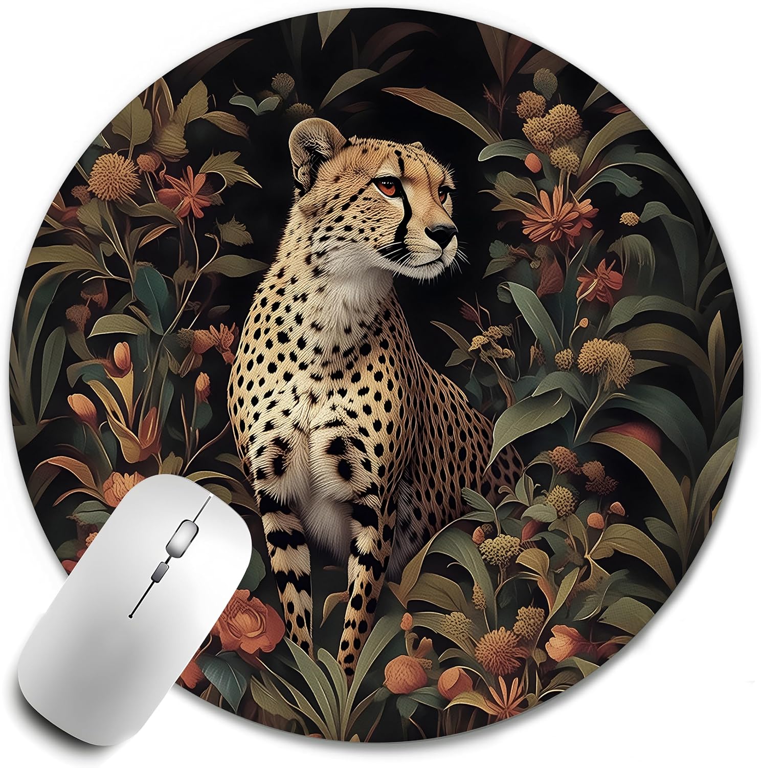 Horse Mouse Pad for Desk,Aesthetic Mouse Pad,Vintage Horse Floral Themed Mousepad for Computers Laptop Desk Home Office, Gifts for Animals Decor Lovers, 7.9x7.9Inch