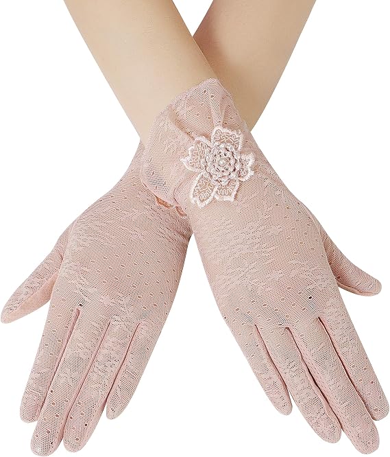 Victorian Gloves History | Victorian Accessories Bienvenu Women Non-slip Touchscreen Lace Gloves Summer UV Protection Glove for Driving Wedding Parties  AT vintagedancer.com