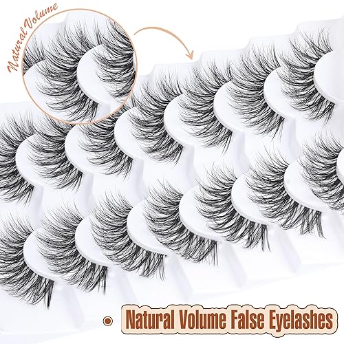 Vista 42 de Winifred Pestañas postizas – Anime Wispy Cat Eye Natural Spiky Thick Manga Pestañas para Cosplay