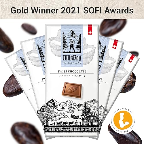 Miniatura 3 de Milkboy - Barras de chocolate suizo barras de chocolate con leche alpina suiza de primera calidad chocolate con leche suave chocolates europeos
