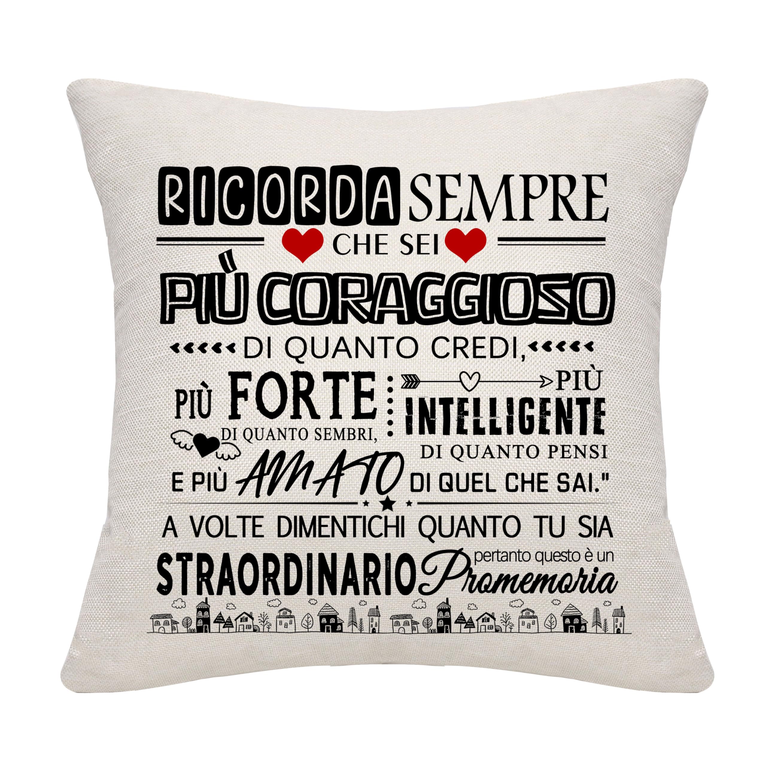 Ricorda Sempre Tu Sia Straordinario Copri cuscino regalo ispiratore per uomini ragazzi papà figlio fratello nonno cugino nipote amici colleghi compleanno laurea regalo di Natale(lui)