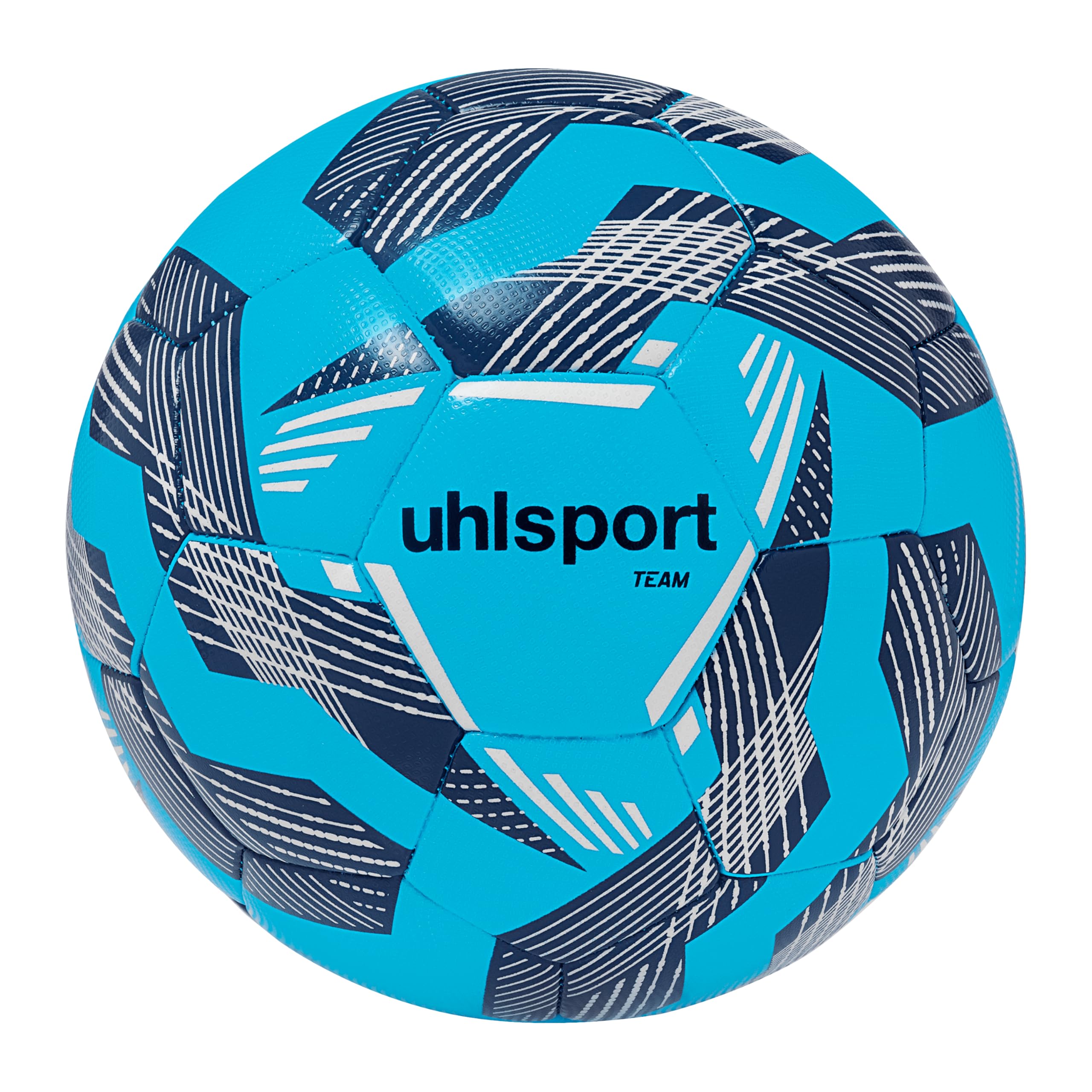 uhlsport Football Team Footballs - Durable Training Balls for Team Training - Football for Children and Adults Size 3, Size 4 and Size 5, Ice Blue/Navy/White