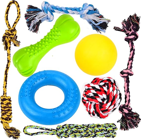 Pet Supplies Youngever 8 Durable Dog Chew Toys, Puppy Toys, Dog Rope