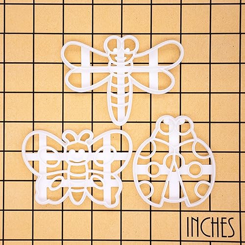 Miniatura 9 de Juego de 3 cortadores de galletas de insectos (diseños mariquita, libélula y mariposa), 3 piezas - Bakerlogy