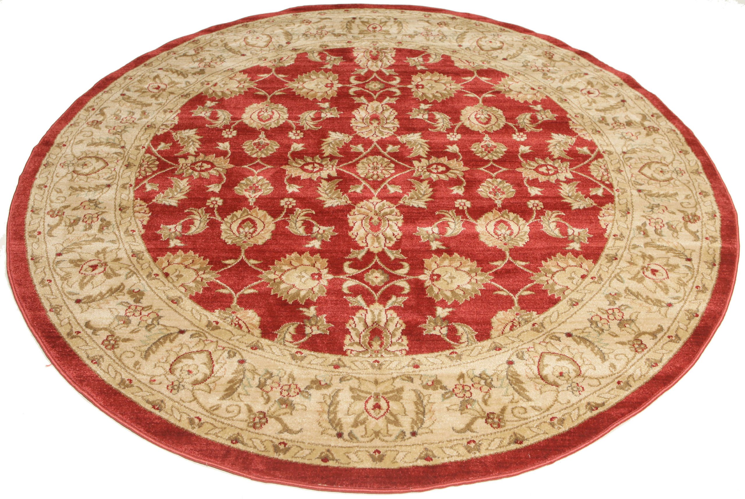 RugVista Ziegler Kaspin, Alfombra, Orientales, Ø 200 cm, Redondo, Pelo Medio, Sala de Estar, Comedor, Dormitorio, Cocina, Limpieza en seco, Oeko_Tex_100, Rojo