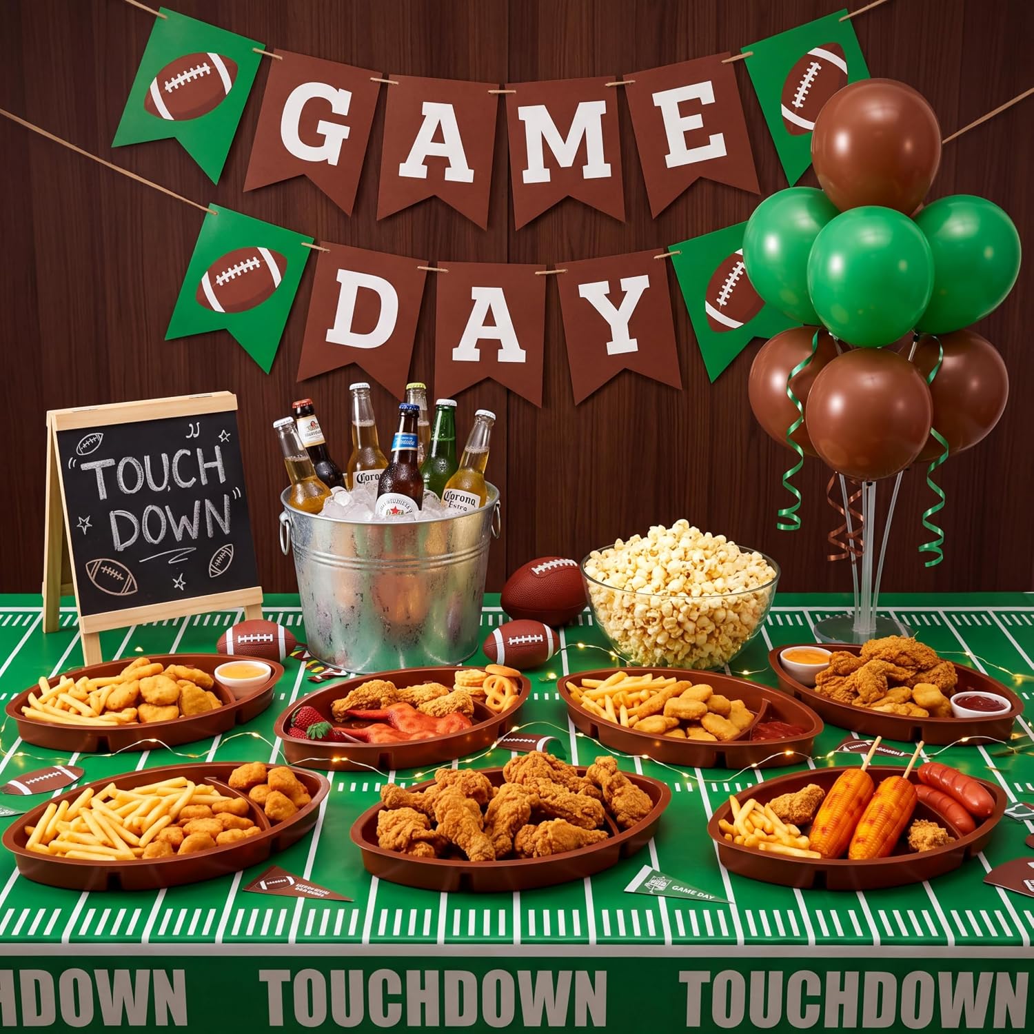 Wiwiqing 12 Pcs Plastic Football Serving Trays for Party, Food, Snack image 5