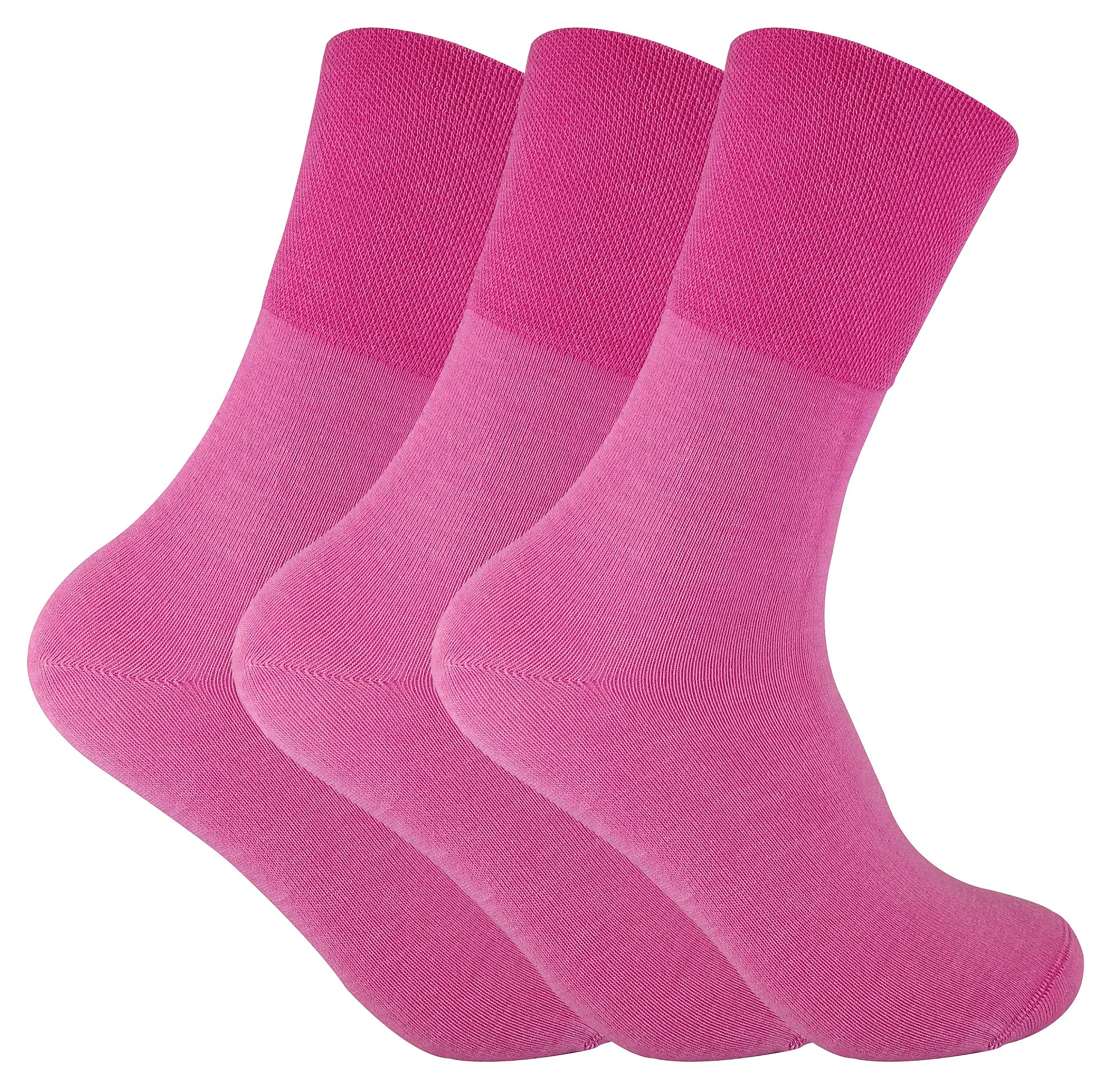 Sock Snob Women's Thrdial06 3 Pack Thin Wide Top Non Elastic Thermal Diabetic Socks For Poor Circulation (4-8 Uk, )