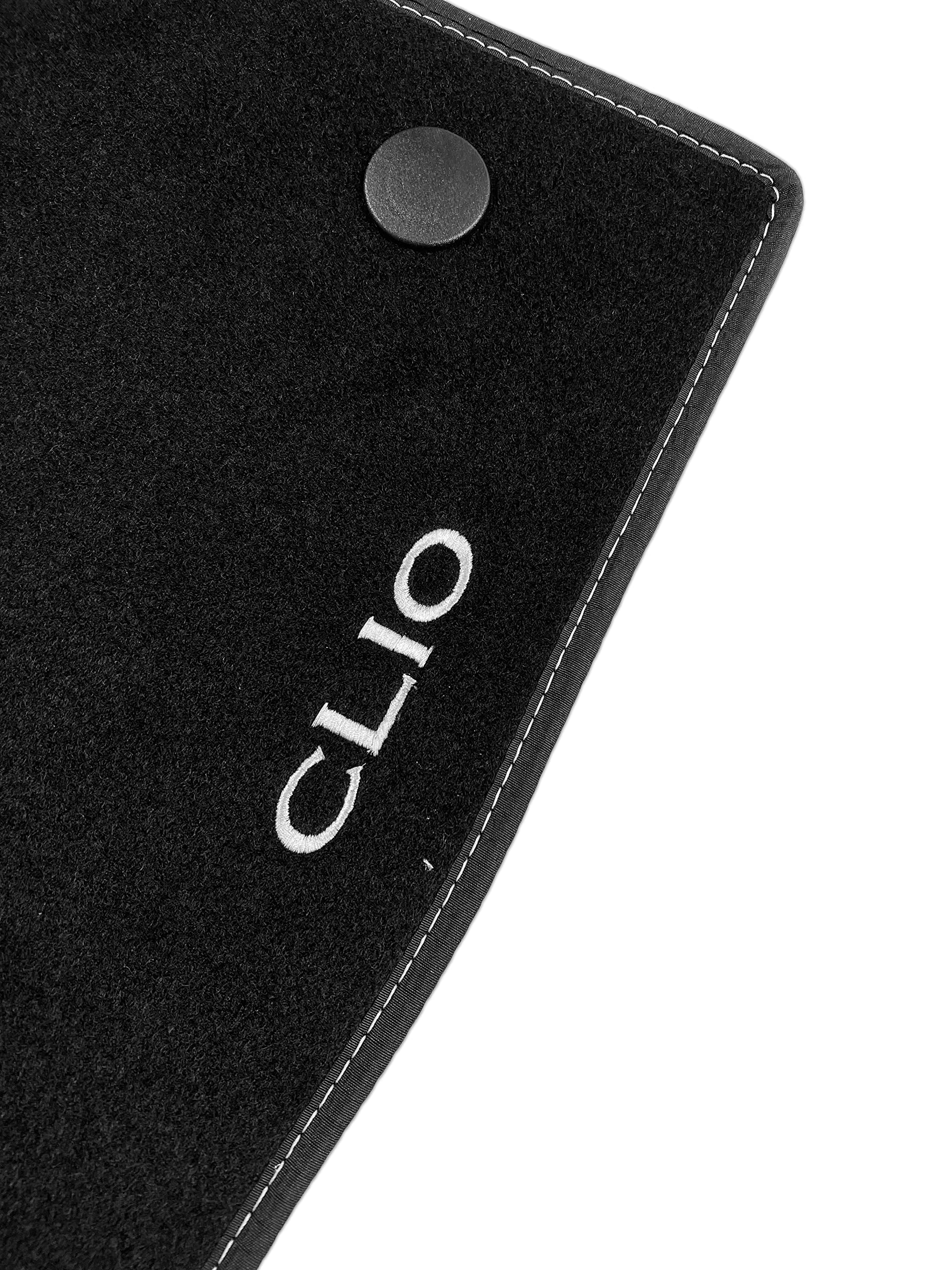 Tappetini compatibili per Clio IV dal 2012 al 2019 1 ricami+clip+battitacco