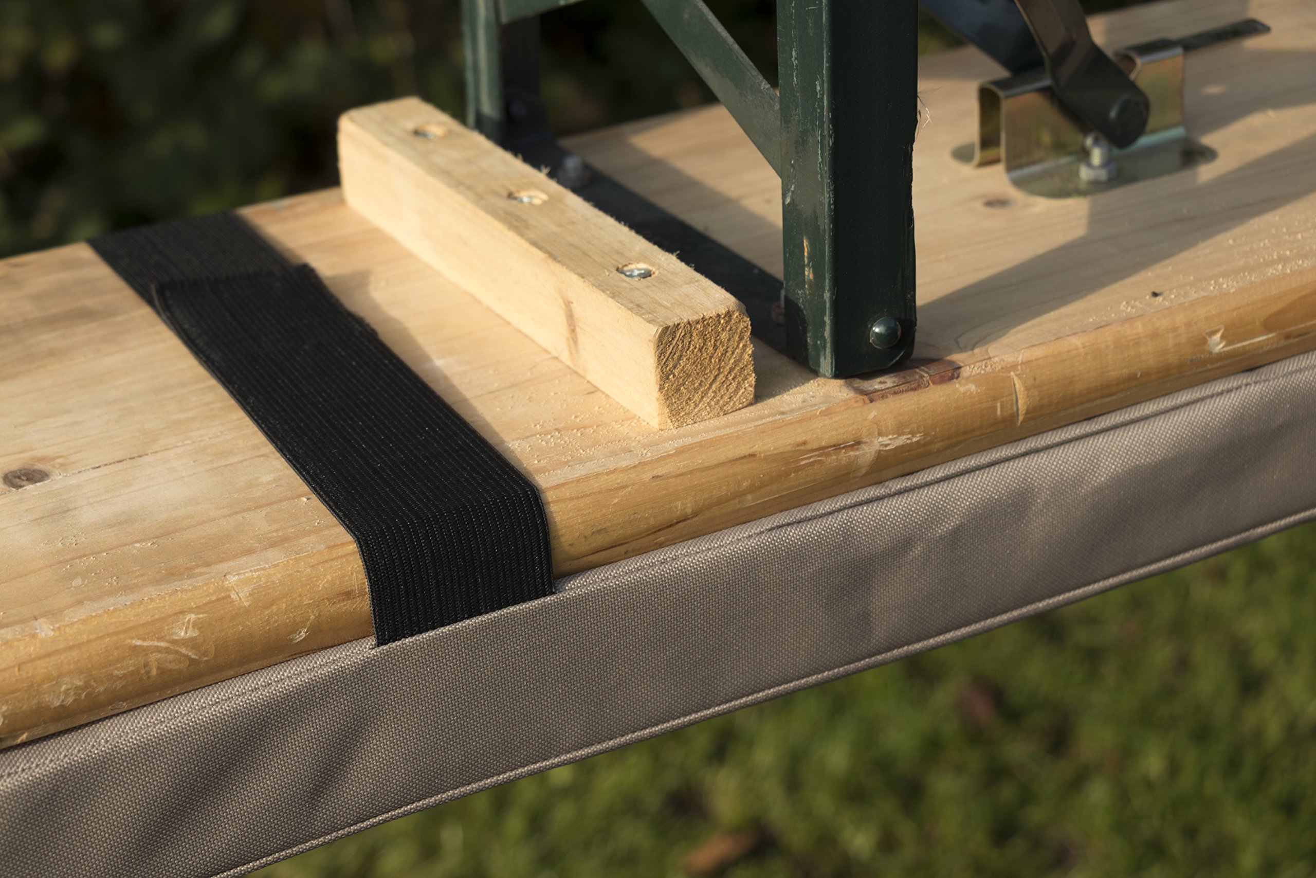 TwoTracks Premium Bierbankauflage Biba Comfort, 5cm gepolsterte Sitzbankauflage. Faltbare Bankauflage in beige, 220x25x5, 2er Set