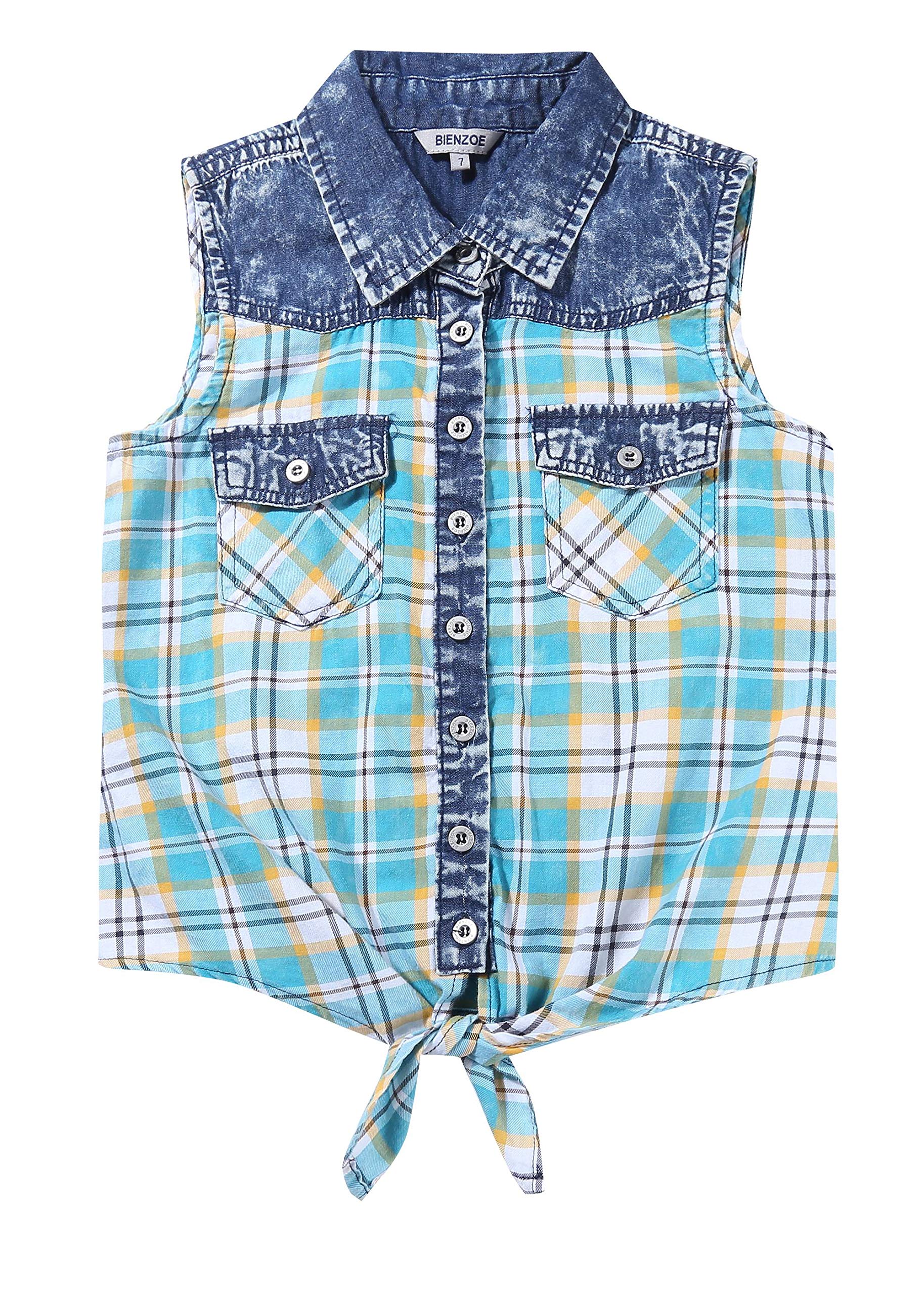 Bienzoe Niña Sin Mangas Casual Blusa
