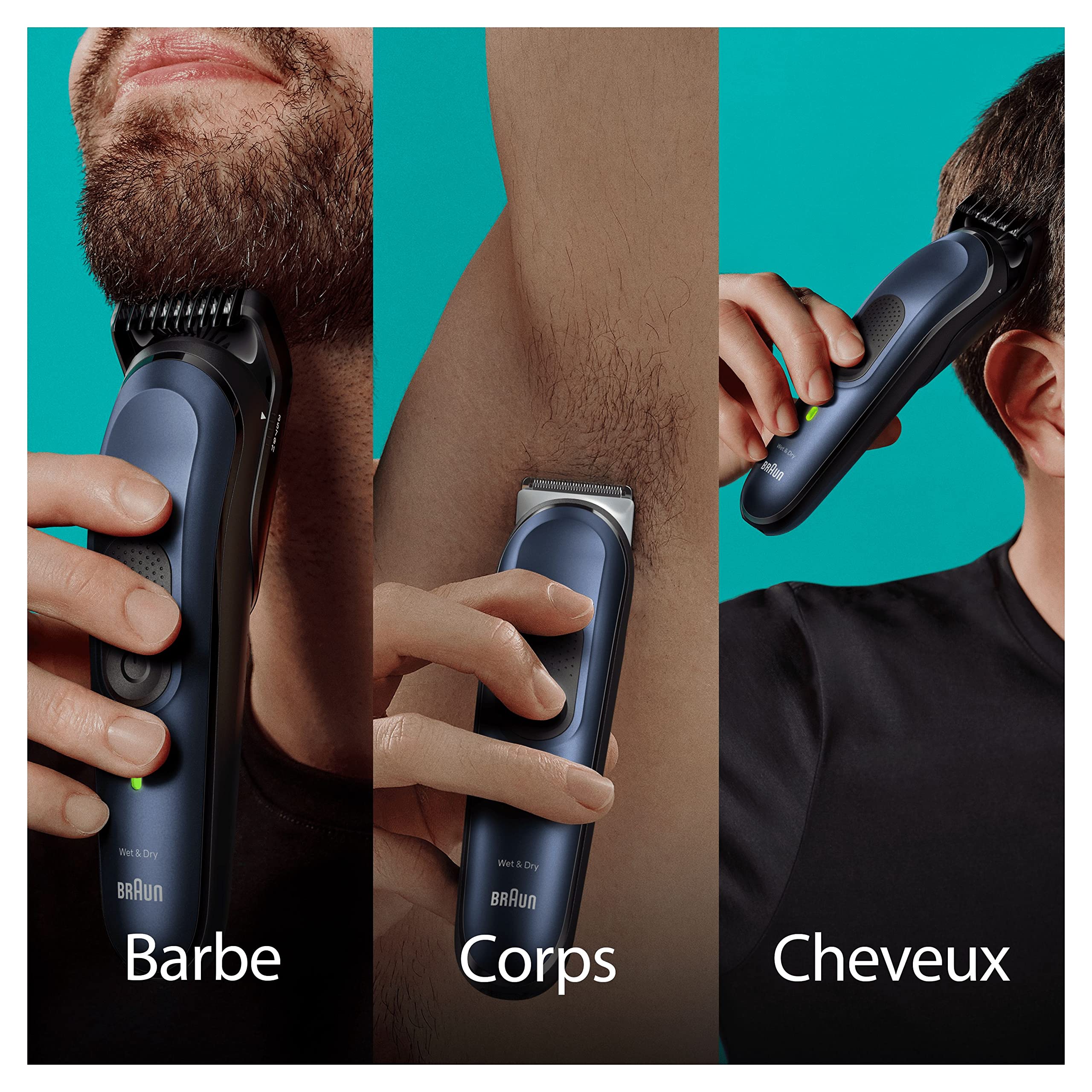 Braun Tondeuse Tout-En-Un Series 7 MGK7421, 10-en-1 Kit Pour Barbe, Cheveux, Corps & Bien Plus