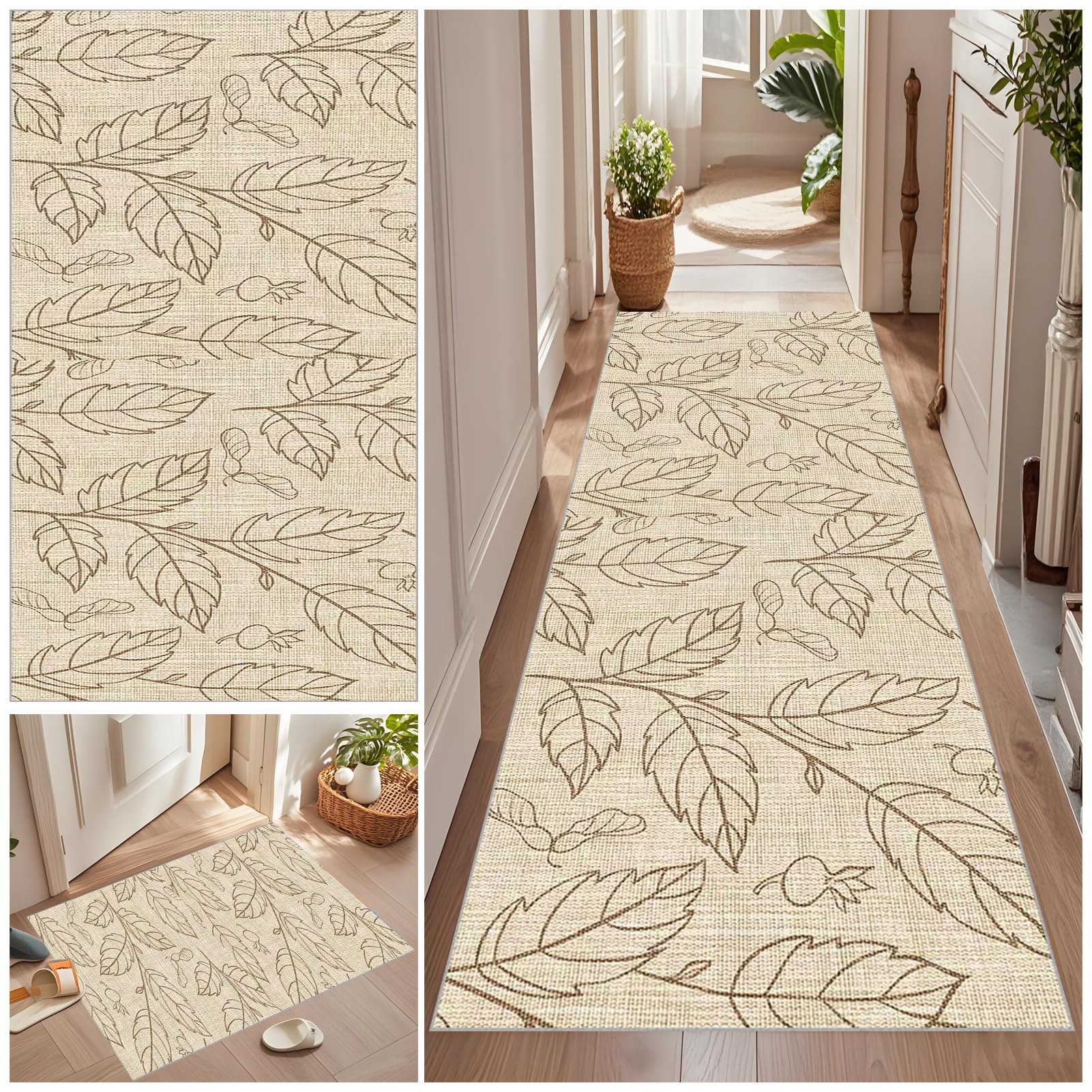 Qemgrste Runner Rug for Hallway Long Hall Carpet Runners Hall Runners Non Slip Washable Hall Runner Absorbent Door Runner Mats Kitchen Carpet Runner Rug for Entryway for Hallway Laundry 40 x 100 cm