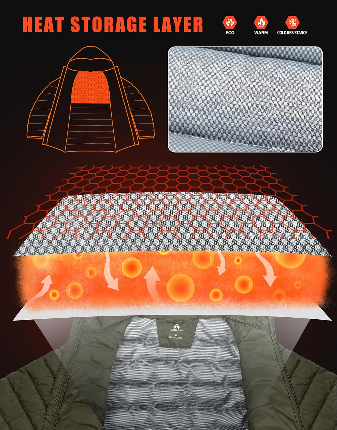 Pioneer Camp Men's Lightweight Packable Puffer Jacket with Hood Warm Puffy Winter Jacket Coat Insulated for Ski Hiking Travel - Image 3