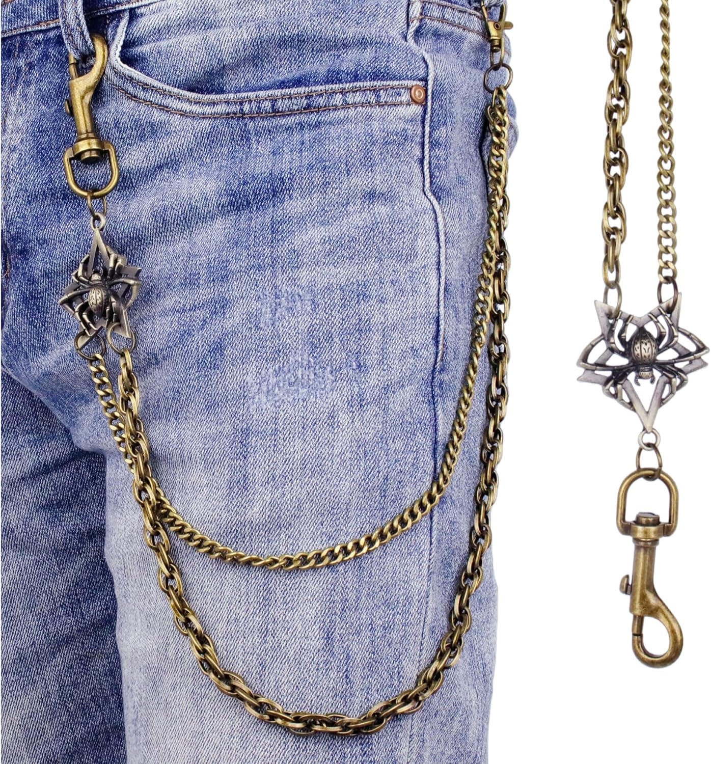 Layered Punk Pants Chain for Men Women, Gothic Hip Hop Jean Chain Wallet Chain Biker Trouser Chain, Goth Emo Fashion Keychain Accessories - Image 2