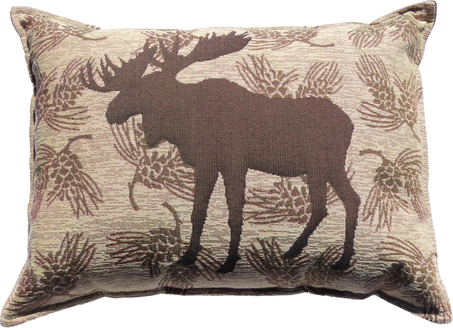 Moose Tapestry Pillow 14 x 10 Balsam Fir Filled Pillow Sachet Brown Velvet Back Paine's
