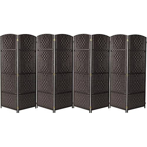 Sorbus 8 Panel Room Divider 6 ft. Tall - Privacy Screen, Extra Wide Double Hinged Panels, Diamond Double-Weaved, Partition Room Dividers and Folding Privacy Screens, Wall Divider for Room Separation
