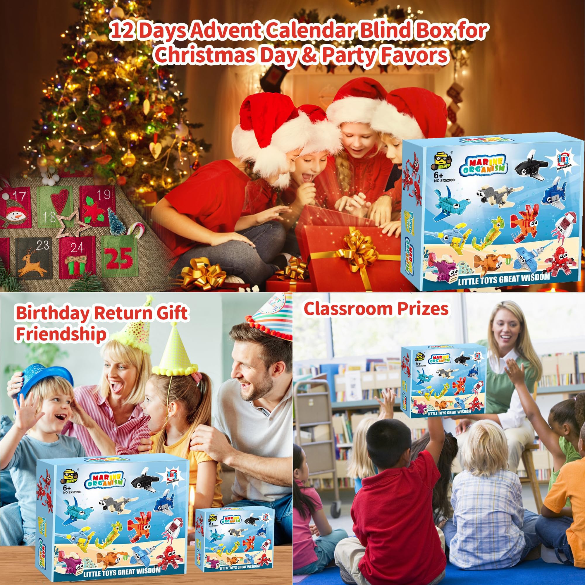 Yiomxhi 12 In 1 Dinosauri Trasformabili – Set Costruzioni Animali 2 In 1 Per Bambini 6+ Anni, 24 Modelli, Regalo Festa Compleanno - 4
