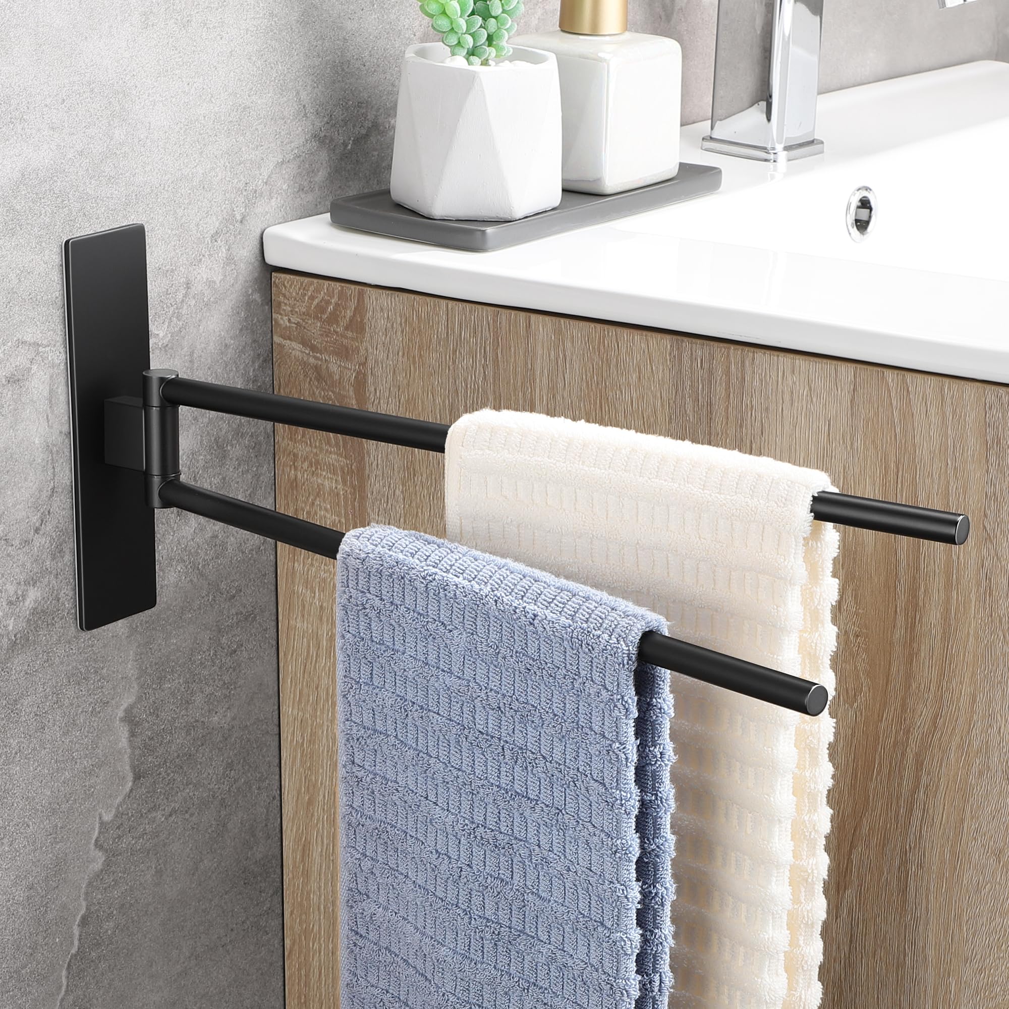 OETAMS Handtuchhalter Ohne Bohren 180° Schwenkbar Handtuchstange
