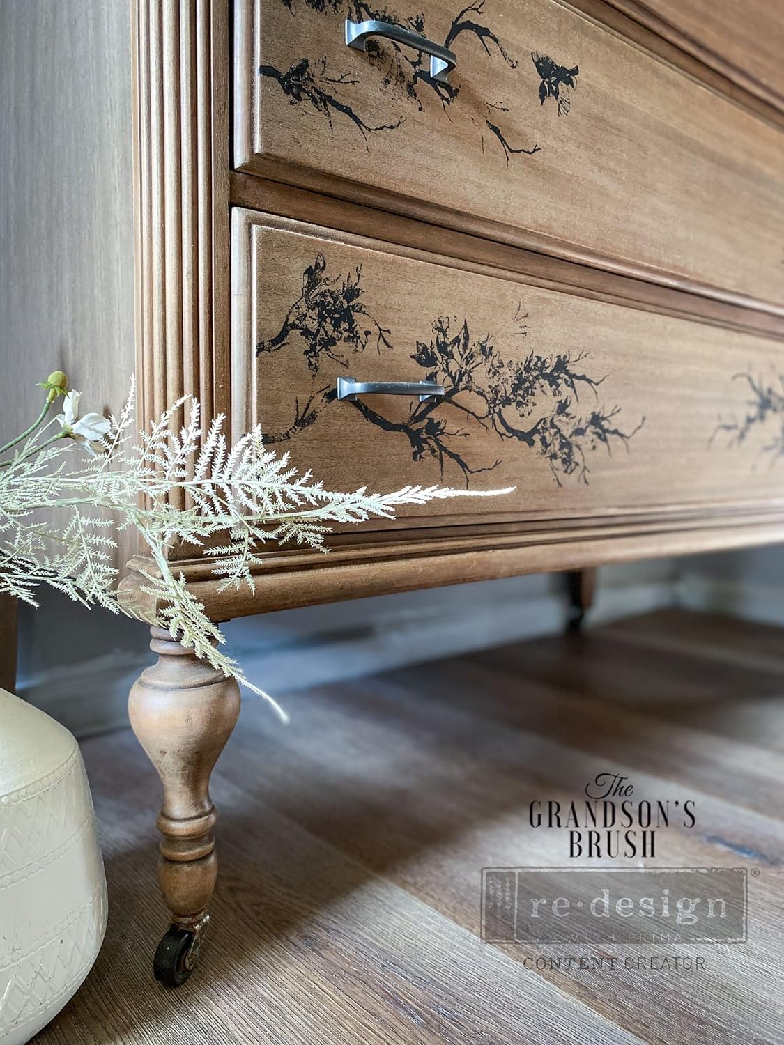 Redesign Decor Clear-Cling Stamps - Forest Aviary for Wall Paint Wall Art Furniture Decorative nightstand Bed Side Stand Large Vanity Table Set Makeup Vanity Dressing Table Computer Desk