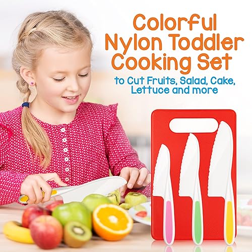 Miniatura 6 de NutriChef Juego de cocina y horneado para niños, juego completo de cocina para niñas y niños, incluye delantal de pequeño chef. Suministros de