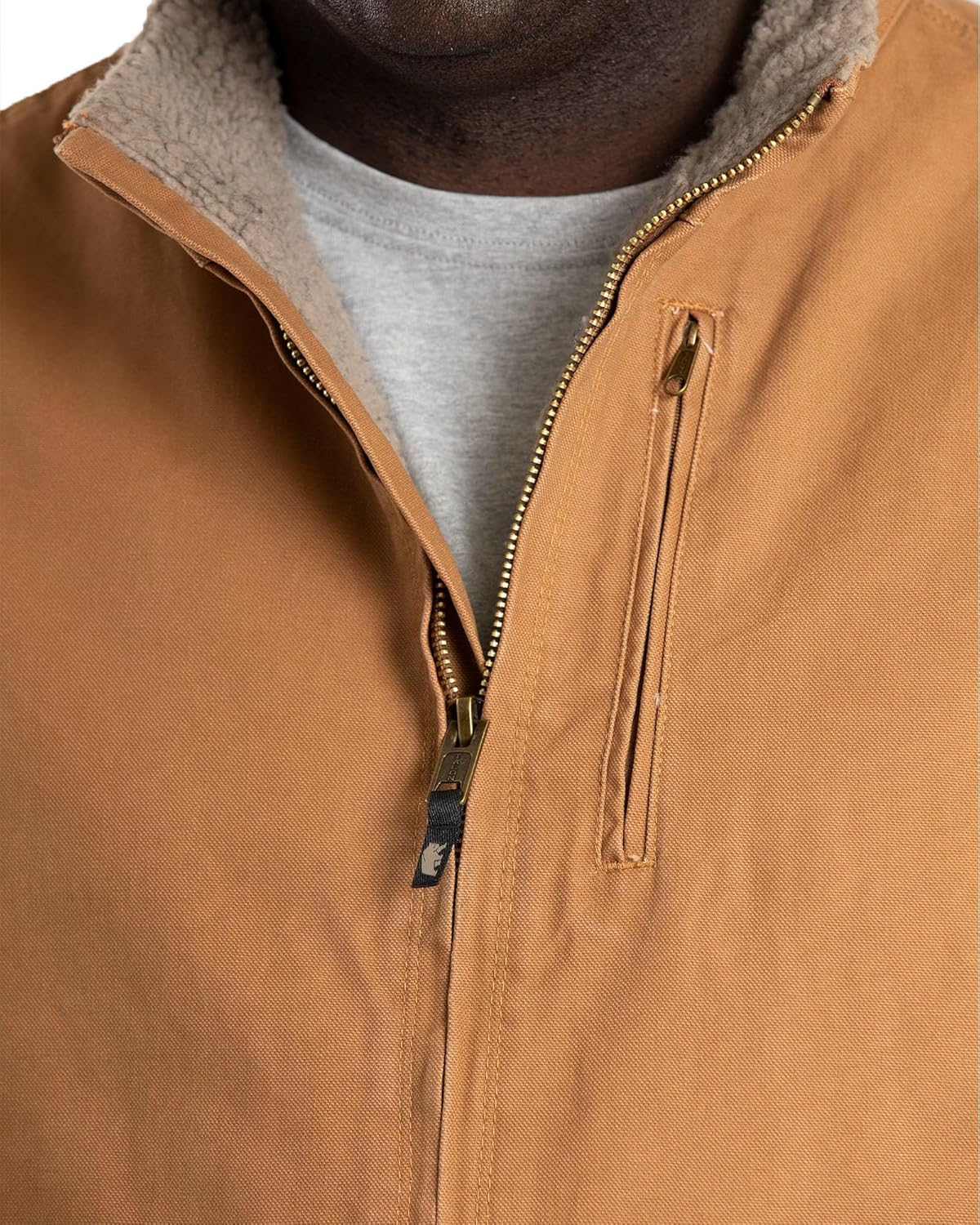 Berne Men's Heartland Sherpa-Lined Washed Duck Vest - Image 7