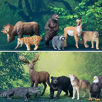 24PCS Large North American Forest and Polar Animal Toys