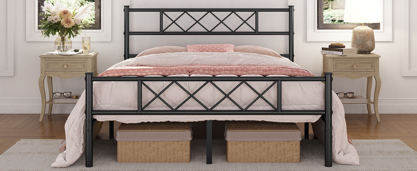 Amazon.com: Yaheetech Full Size Metal Platform Bed Frame