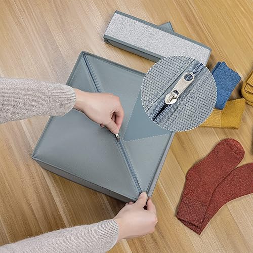 Miniatura 6 de Joyoldelf Organizador de cajones para calcetines, organizador de ropa interior, organizador de 16 celdas de tela, cajas de almacenamiento para