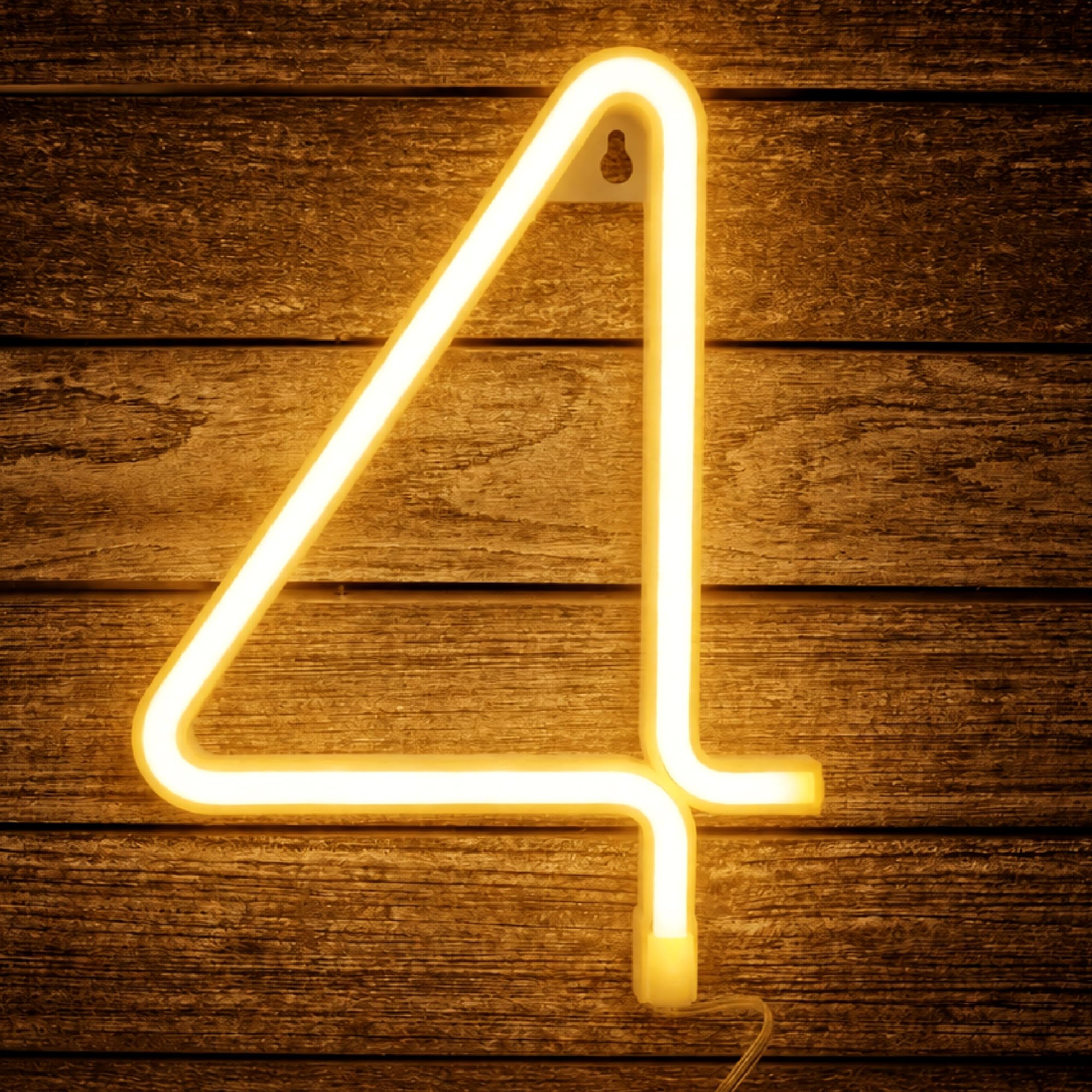 Neon Number Light, Light up Numbers 4, 22cm LED Number Light for Birthday Party Anniversary Christmas Wedding — image 1