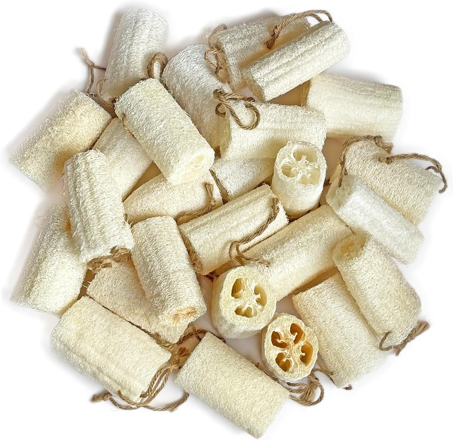 4″ Natural Loofah Exfoliating Body Sponge Scrubber for Skin Care in Bath Spa Shower Pack of 24