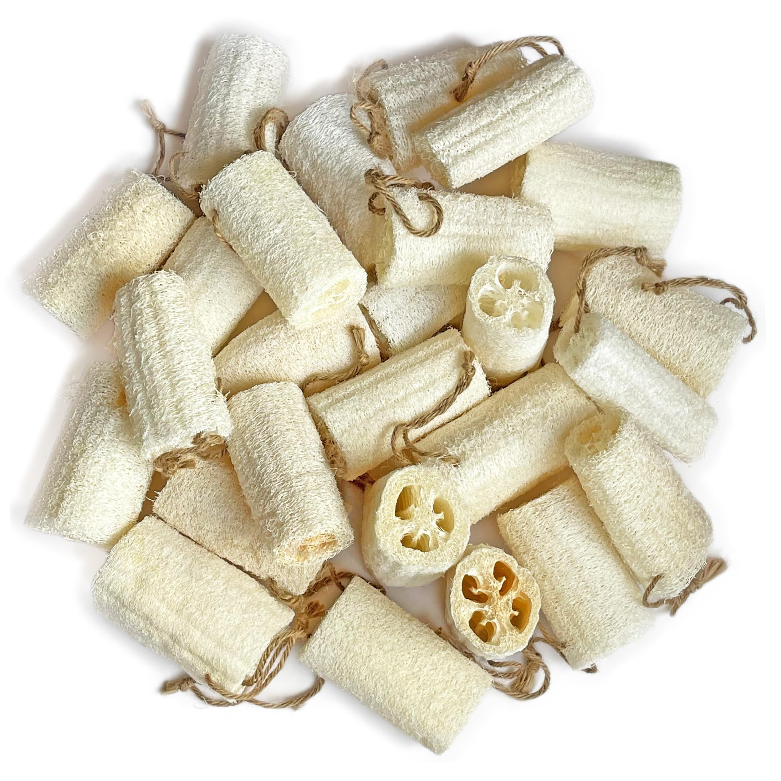 4" Natural Loofah Exfoliating Body Sponge Scrubber for Skin Care in Bath Spa Shower Pack of 24