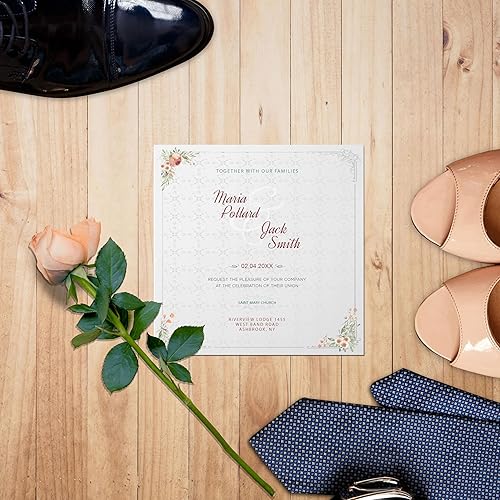 Miniatura 3 de LUXPaper Square Flat Cards | 4 3/4" x 4 3/4" | White | 130lb. Cover | 1,000 Qty