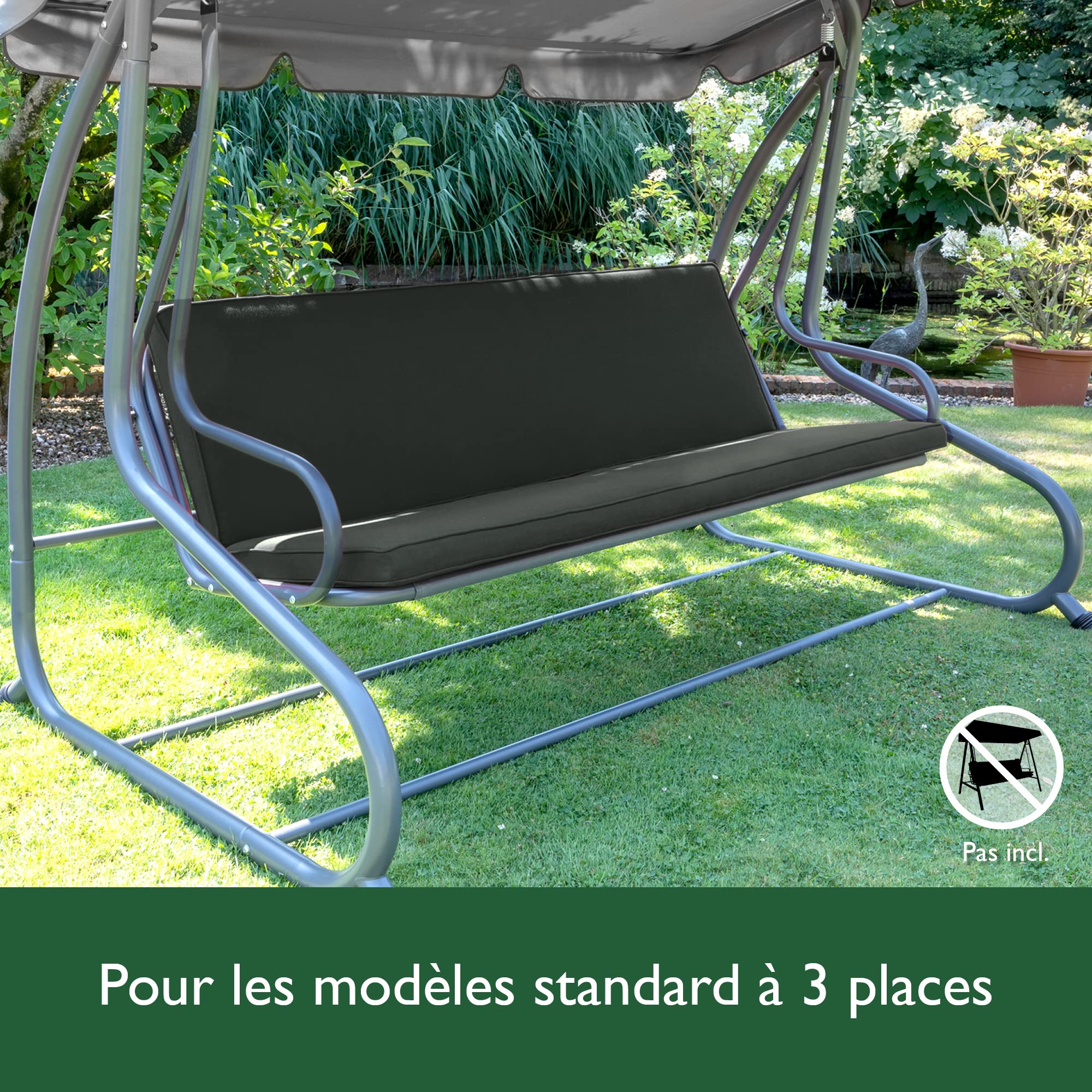 Beautissu Coussin balancelle 3 Places Lot de 2 Assise Dossier extérieur