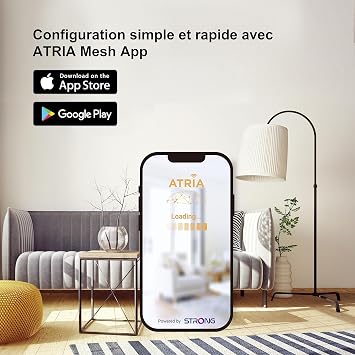 Strong Atria WiFi Mesh System, 2 Pack, Dual Band AC 1200 Mbps, Home Cover up to 200 m2, Maximum Security WPA/WPA2, Gigabit Ethernet Ports, Compatible with All Boxes,