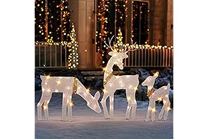 3-Piece Iridescent Reindeer Family Light-Up Decoration
