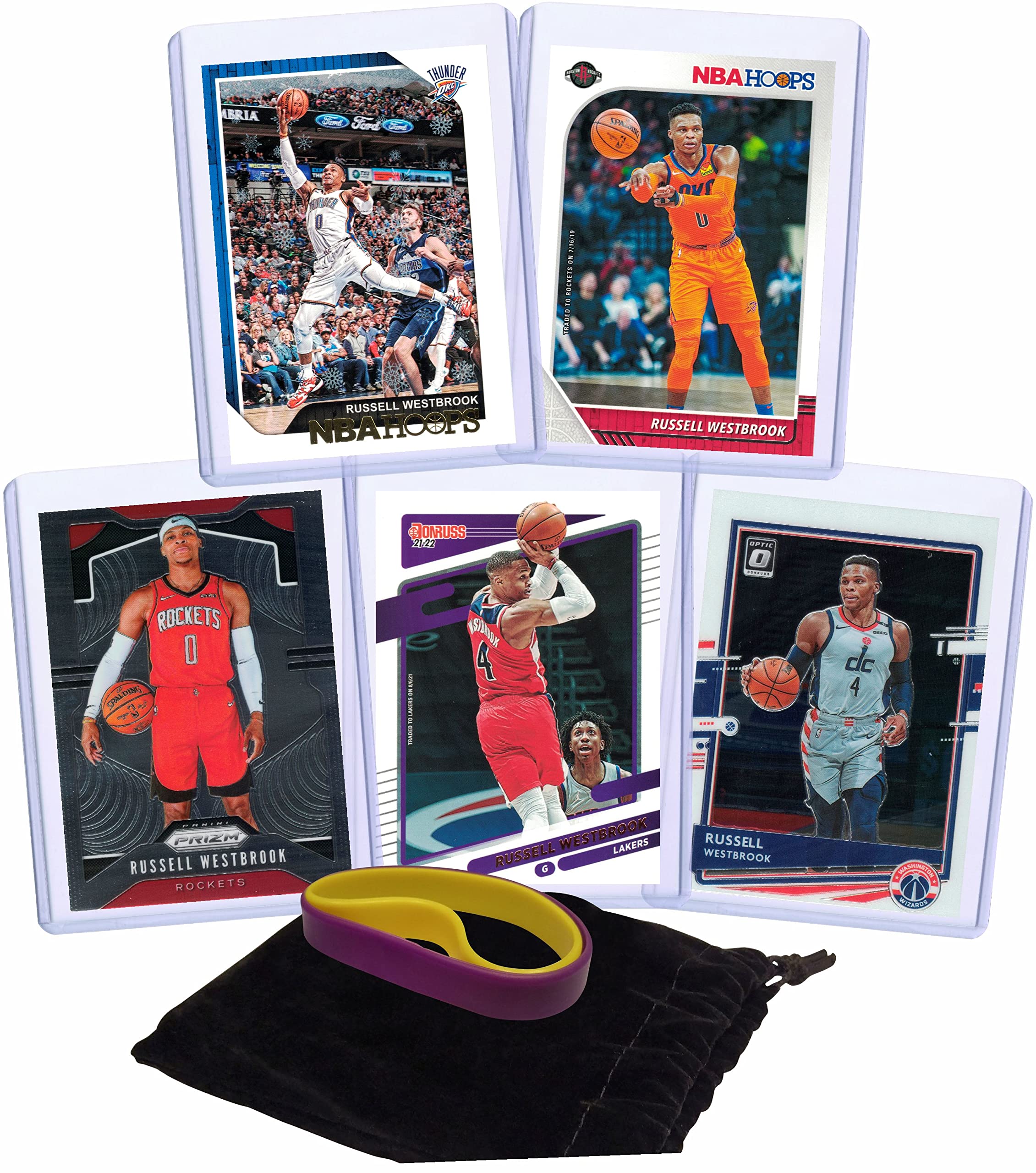 Russell Westbrook (5) Assorted Basketball Cards Bundle - Oklahoma City Thunder, Houston Rockets Trading Cards - # 0