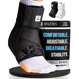 Z ATHLETICS Ankle Brace for Women & Men - Lace Up Adjustable Support with Side Stabilizers for Sprained Ankle, Achilles Tendonitis Relief | Basketball, Volleyball, Running & Sports Recovery