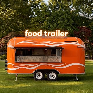 Outdoor Event Concession Food Trailer, Towable Commercial Mobile Food Truck for Festivals and Vendor Use