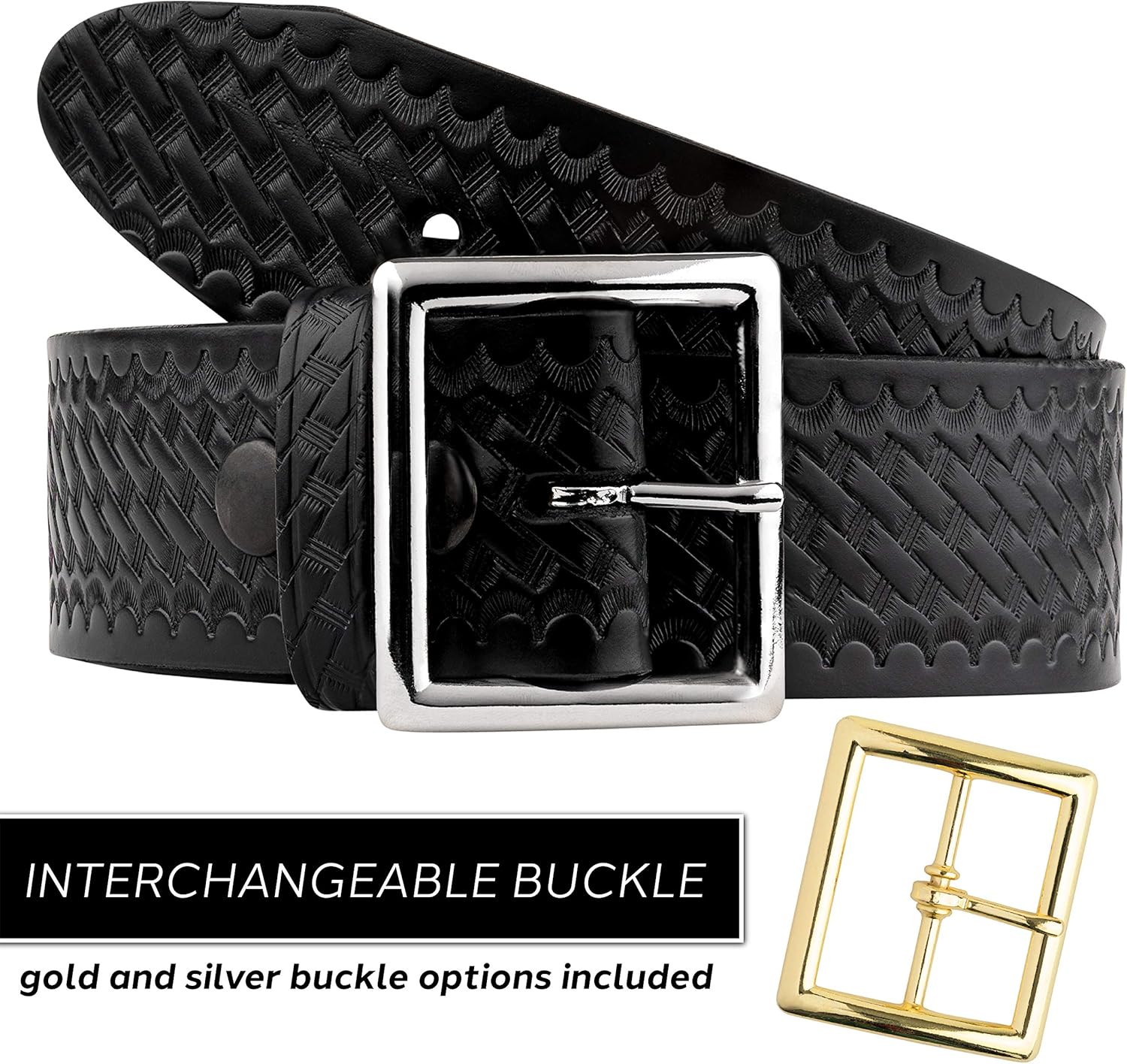 Perfect Fit 1.75in Garrison Leather Belt US Made, Black - Image 3