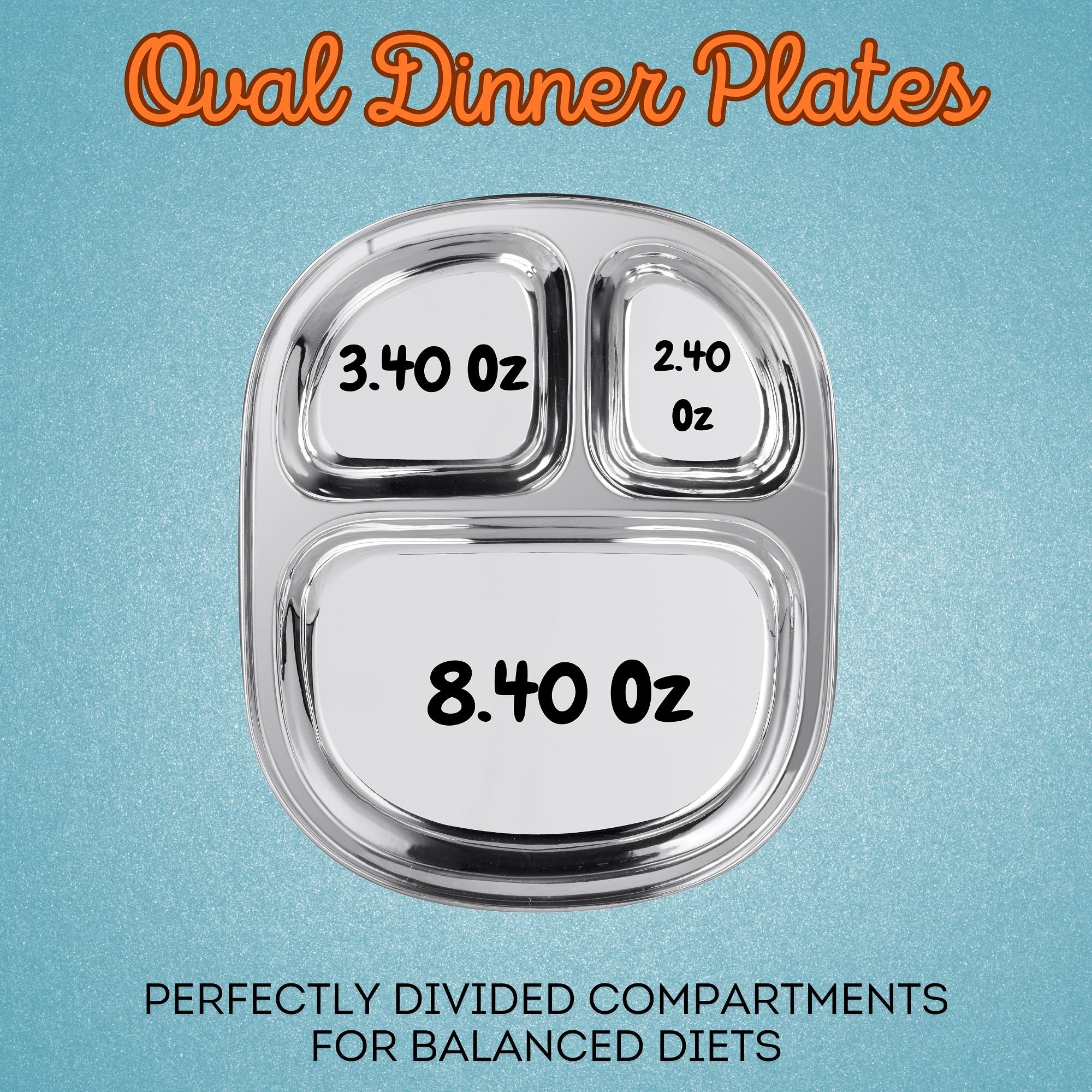 YBOBK HOME Lot De 4 Assiettes De Contrôle Des Portions Pour Adultes Et