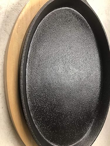 Miniatura 3 de Cuatro juegos de fajita de hierro fundido pre-sazonado, incluye bases de madera para servir, funda acolchada con mango y sartén de hierro fundido