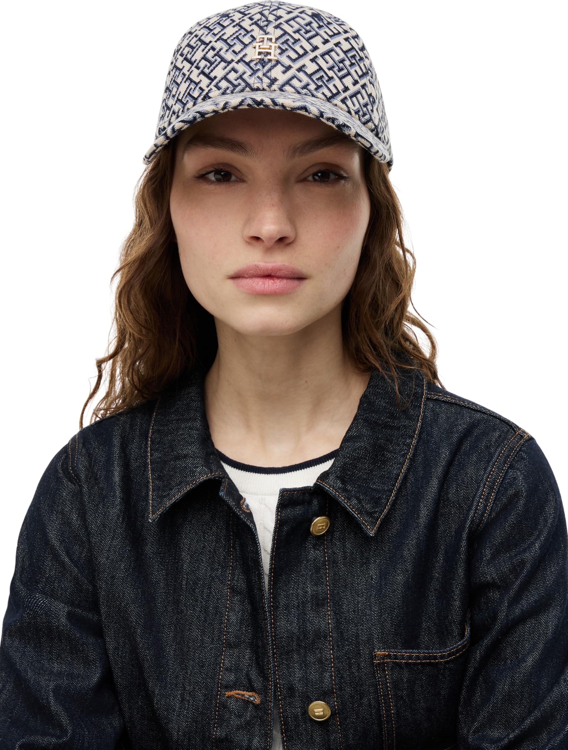 Tommy Hilfiger Damen Cap Monogram mit Monogramm-Print, Blau (Space Blue), Einheitsgröße