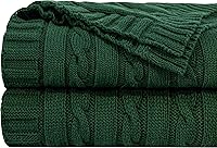 Vista 28 de NTBAY Manta de punto de cable de 100 % algodón puro, súper suave y cálida de 51 x 67, manta tejida para sofá, silla, cama, extra acogedora, lavable