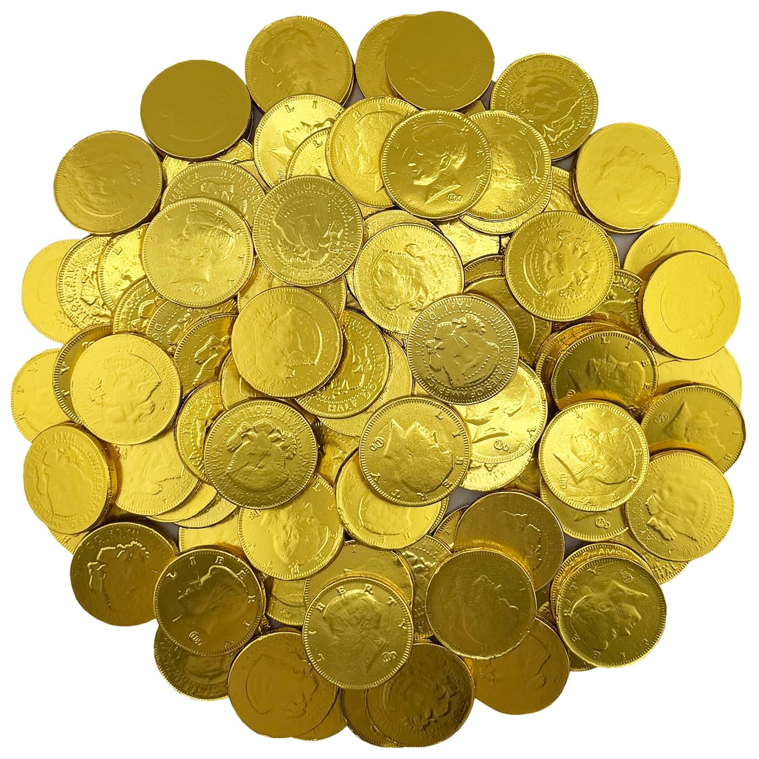 FirstChoiceCandy Large Gold Foiled Milk Chocolate Coins (1 LB)