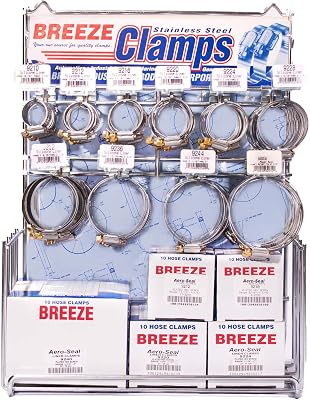 Breeze - 9150 ASSORTMENT HD Hose Clamp Display Assortment, Liner Assortment, 1 Assortment Contains: 150 Assorted Liner Clamps, one 6100 Empty Rack HD
