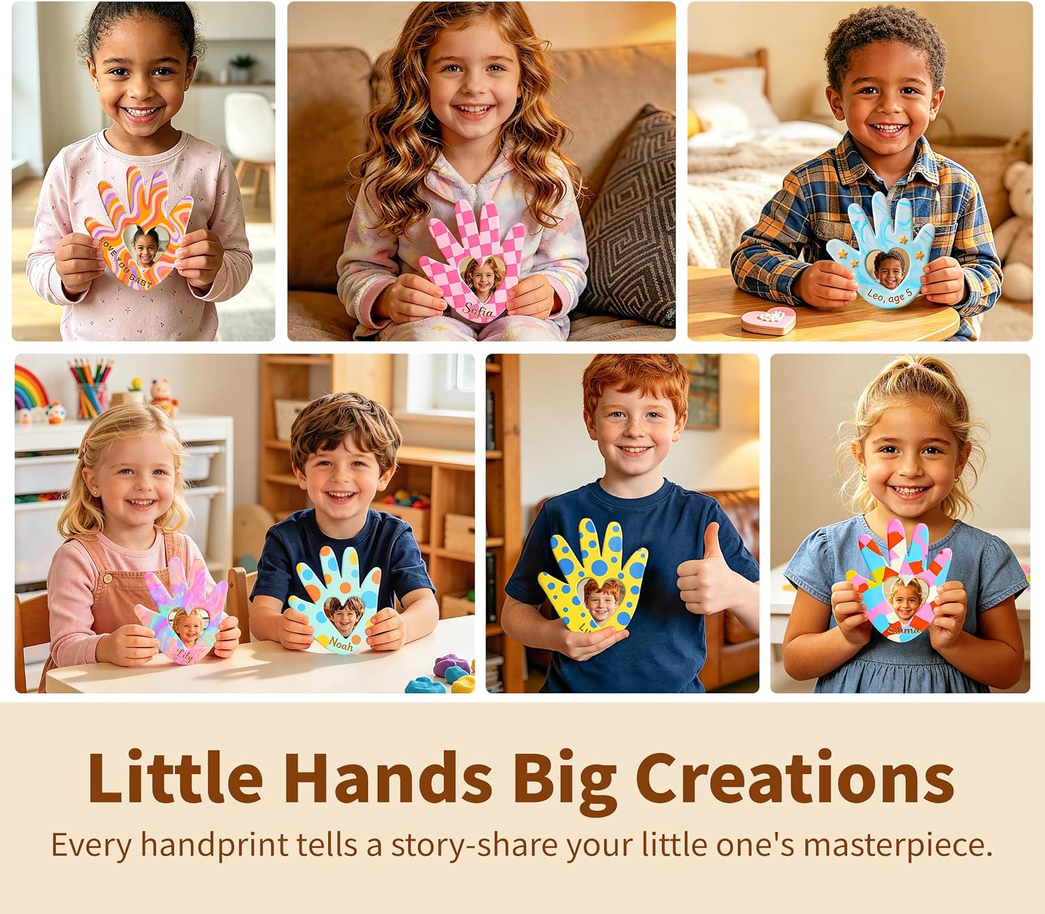 Clay Handprint Casting Kit for Family Crafts – Oven Bake Polymer Clay Arts & Crafts, DIY Handprint Keepsake Frame for Kids Teens & Adults, Creative Projects for Everyone Gifts from Children Ages 8-12