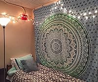 Vista 3 de Bless International Tapiz hippie tradicional indio de mandala para colgar en la pared, tapiz de algodón degradado bohemio (póster (30 x 40 pulgadas)